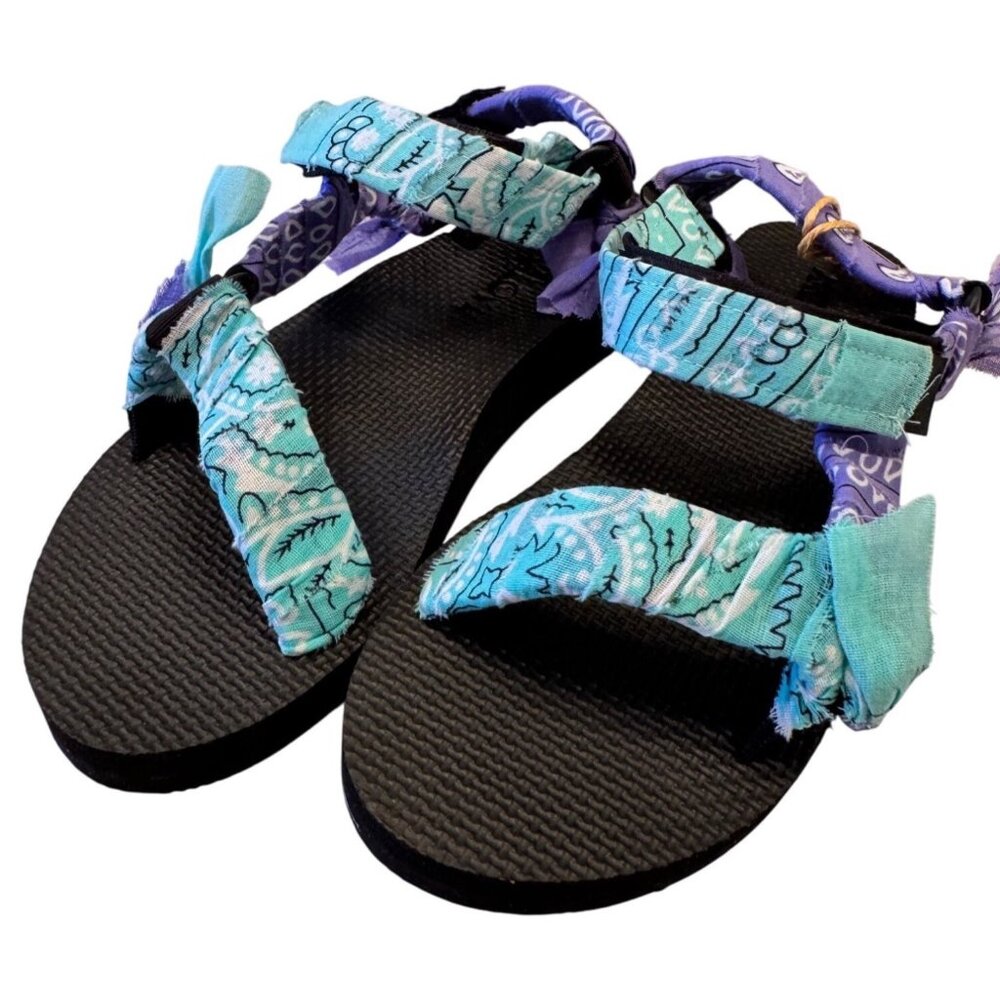 Arizona Love Violet Sandals Size 8 EU 38 Fabric Design Straps NWOB
